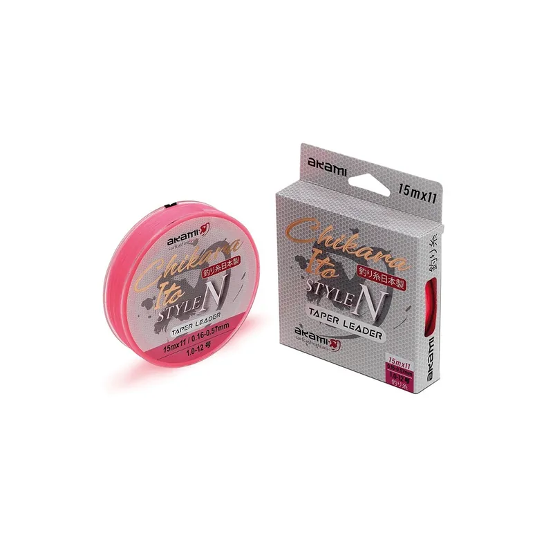 Monofilo AKAMI Tapered Leader Chikara Pink Rechtstreeks Van De Fabrikant