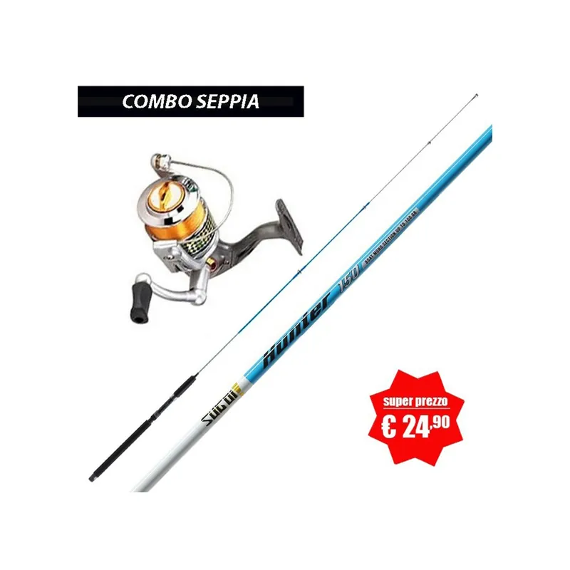 Laatste Kans Combo Seppia Sugoi Hunter 1.50 MT + Mulinello Lit‘l Fish Vision 4000