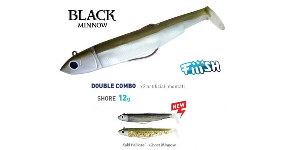 FIIISH BLACK MINNOW 120 DOUBLE COMBO SHORE 12G. Nieuw