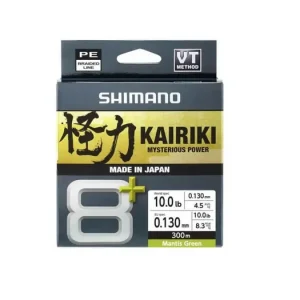Voordeelprijs SHIMANO KAIRIKI 8+ 300mt. MANTIS GREEN 0.160mm.