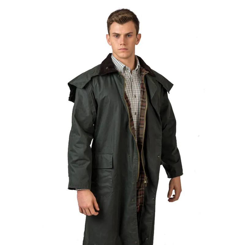 Cappotto lungo in cotone britannico cerato Koop Online