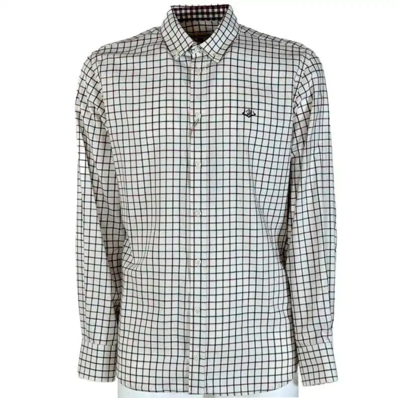 Weekendaanbieding Brown Passion Plaid Shirt Nuovo