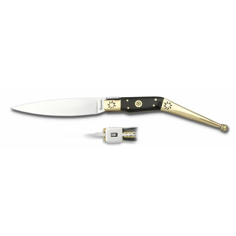 Aanbieding Coltello a corno di toro in ottone artigianale