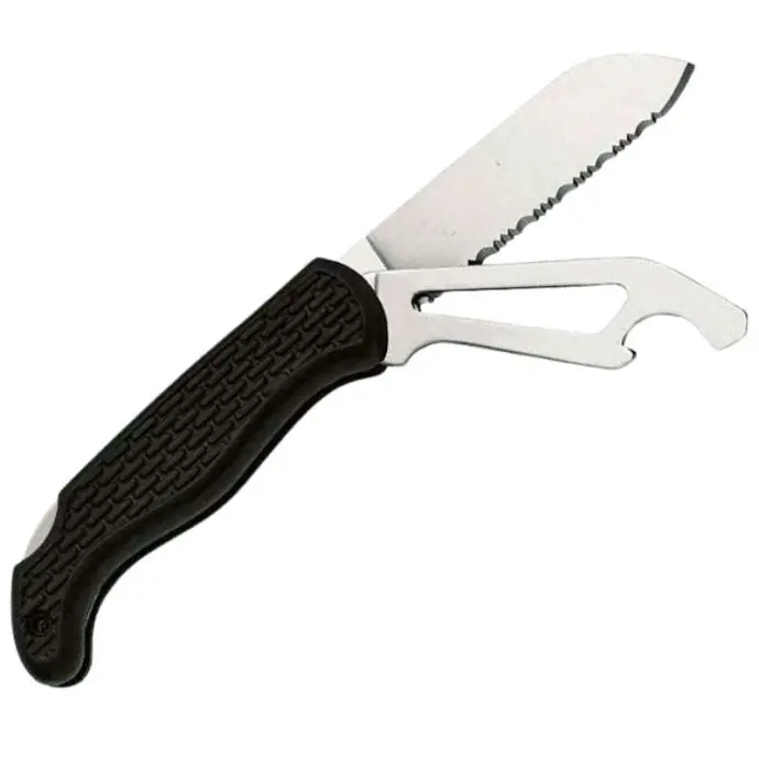 Beperkt Aanbod Coltello Barca Pieghevole Boat 2 Nero con Gira Grilli e Cacciavite