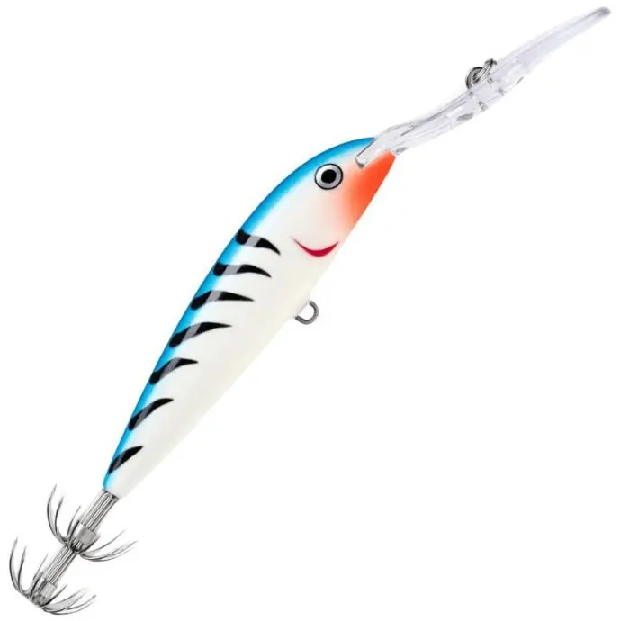 9 cm - Rapala Deep Squid 09 Glow Blue Tiger (GBT) Korting